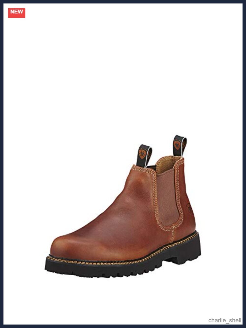 Ariat Spot Hog Western Cowboy Boot Leather Round Toe Block Heel Pull-On